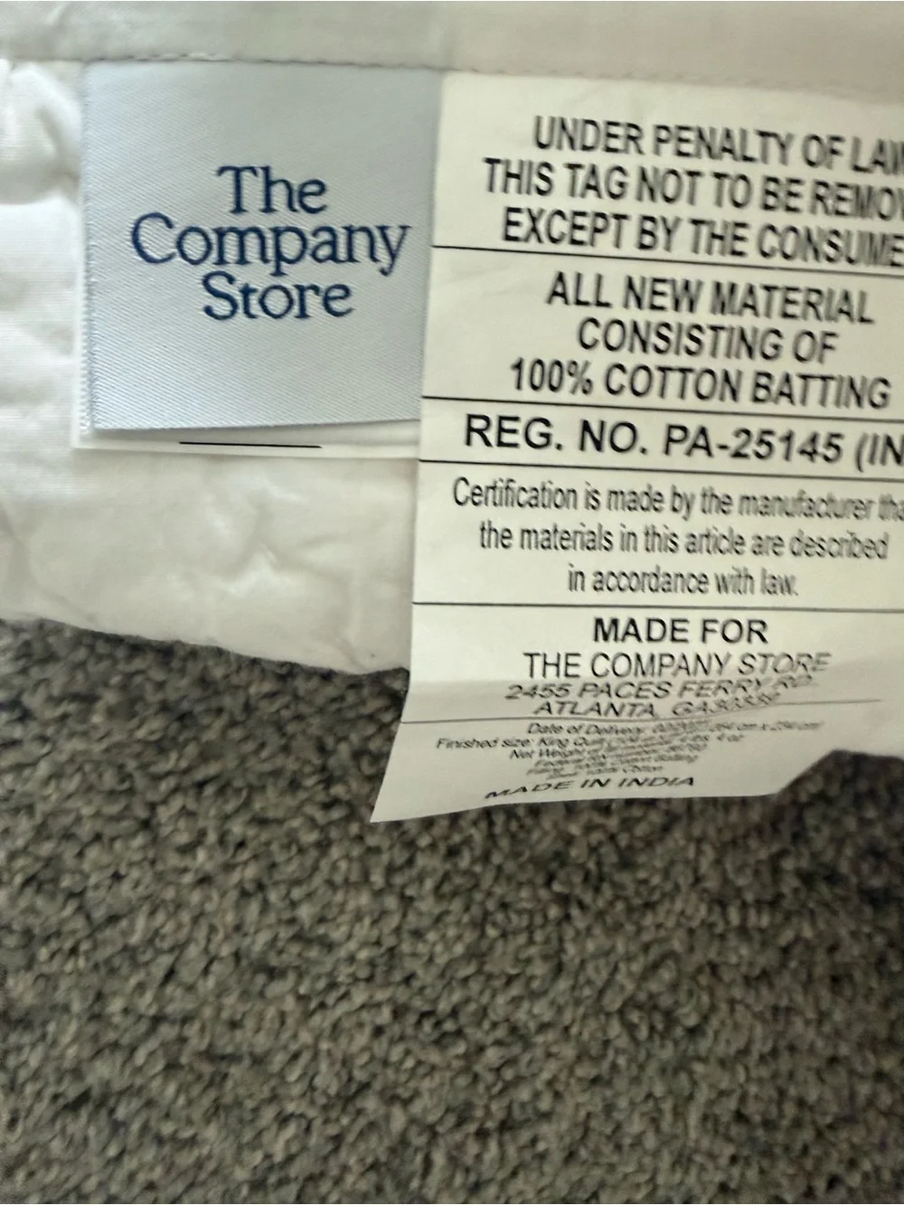 Company Cotton™ Voile Quilt - White, King New, open box